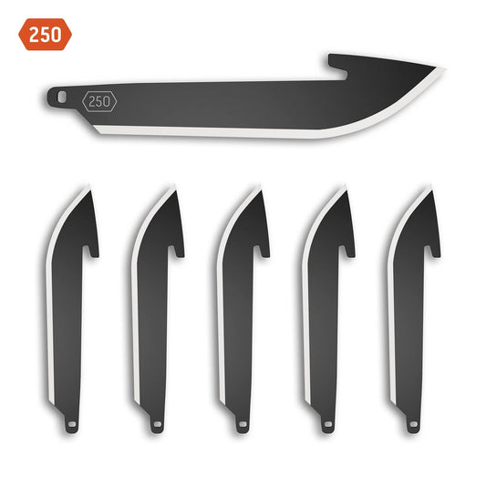 Outdoor Edge 2.5" 250 Drop-Point Knife Blade Pack 6pk BLACK-OXIDE
