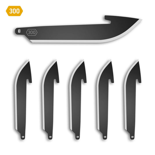 Outdoor Edge 3" 300 Drop-Point Knife Blade Pack 6pk BLACK-OXIDE