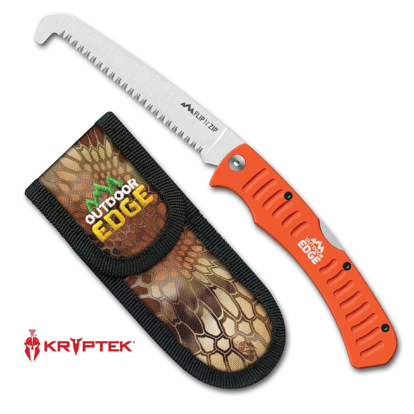 Outdoor Edge 4.5" Flip N Zip Pocket Saw Orange