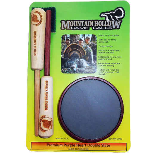 Mountain Hollow Purple Heart Double Slate Pot Friction Turkey Call